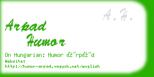 arpad humor business card